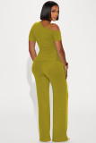 Off Shoulder Short Sleeve Pleated Drawstring Top Pants Set ME-8489
