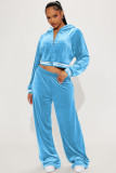 Fashion Rib Splicing Hoodies Two Piece Pants Set YD-8798