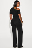 Off Shoulder Short Sleeve Pleated Drawstring Top Pants Set ME-8489