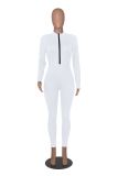 Long Sleeve Zipper Solid Tight Jumpsuit HNIF-3112