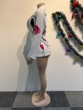 Printed Waist Slim Fit Blazer Top NY-3139
