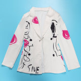 Printed Waist Slim Fit Blazer Top NY-3139