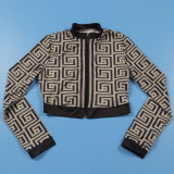 Fashion Print Long Sleeve Zipper Two Piece Pant Set NY-10702