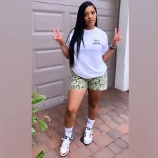 Casual Fashion Printed T-shirts Shorts Two Piece Set LSL-0019