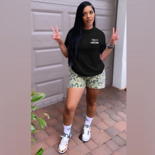 Casual Fashion Printed T-shirts Shorts Two Piece Set LSL-0019