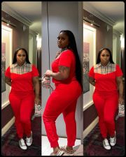 Fashion Printed Short Sleeve Pants Two Piece Set LSL-0020