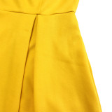 Long Sleeve O Neck Big Swing Midi Dress (With Waist Belt) GATE-D418