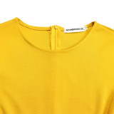 Long Sleeve O Neck Big Swing Midi Dress (With Waist Belt) GATE-D418