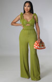 Sleeveless Tie Up Solid Color Jumpsuit XHXF-8669