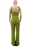 Sleeveless Tie Up Solid Color Jumpsuit XHXF-8669