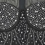 Solid Color Mesh Hot Drill Long Sleeve Jumpsuit BY-6788