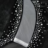 Solid Color Velvet Sexy Pleated Mini Dress BY-6803