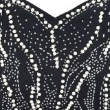 Mesh Hot Drill Long Sleeve Mini Dress BY-6777