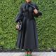 Tie Lantern Sleeve Bowknot Big Swing Midi Dress GMLF-B1-D427