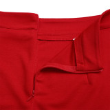 Solid Tie Up Tops And Wide Leg Pants 2 Piece Set GMLF-D3206