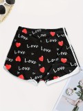 Valentine's Day Love Letter Print Shorts SH-390995
