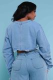 Fashion Denim Loose Irregular Tops Two Piece Pant Set YMEF-51058