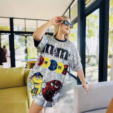 Loose Sequin Print Casual Dress GYSF-0051
