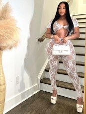 Sexy Lace Sleeve Hollow Out Jumpsuit CH-24012
