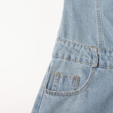 Tube Tops Multi-pocket Denim Jumpsuit GACF-DJU202677