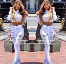 Fashion Holes Slim Pencil Jeans GXJF-Amy26-635xjm2130