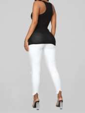 Casual Holes Solid Color Jeans GXJF-Amy24-20901xjm2130