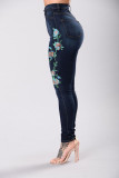 Embroidered Low Rise Pencil Jeans GXJF-Amy35-311ss14