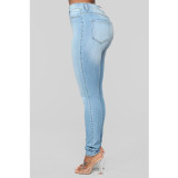 Fashion Solid Color Slim Pencil Jeans GXJF-6338