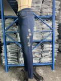 Embroidered Low Rise Pencil Jeans GXJF-Amy35-311ss14