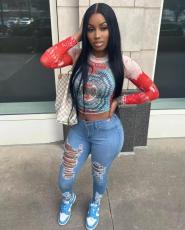 Casual Denim Slim Holes Jeans GXJF-Amy54-23010xt1688