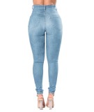 Fashion High Waist Holes Pencil Jeans GXJF-Amy33-207sj28