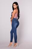 Solid Color Slim Jeans GXJF-6338-1