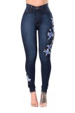 Embroidered Low Rise Pencil Jeans GXJF-Amy35-311ss14