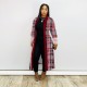 Plus Size Print Long Sleeve Knit Coat GRNH-8078