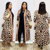 Plus Size Print Long Sleeve Knit Coat GRNH-8078