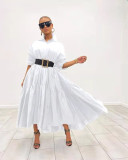 Plus Size Loose Long Sleeve Solid Maxi Dress GRNH-RNH28187