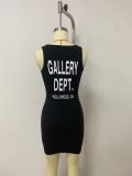 Letter Print Sleeveless Vest Mini Dress LSD-1014