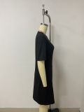 Short Sleeve Loose Solid Dress LSD-LD1066