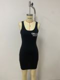 Letter Print Sleeveless Vest Mini Dress LSD-1014