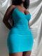 Solid Color Sling Slim Mini Dress QXTF-8856