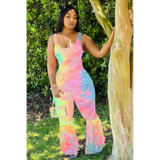 Gradient Tank Flare Jumpsuit ME-546