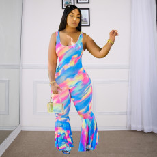 Gradient Tank Flare Jumpsuit ME-546