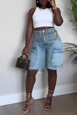Casual Holes Denim Five Pointed Pants OD-8592