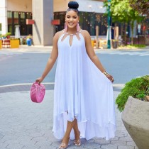 Solid Color Loose Big Swing Maxi Dress BDF-7053
