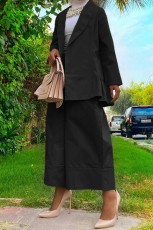 Suit Collar Coat High Waisted Loose Pants Set BGN-310