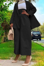 Suit Collar Coat High Waisted Loose Pants Set BGN-310