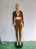 Sexy Bandage Tops And Hollow Out Pant 2 Piece Set BN-9137