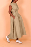 Solid Sleeveless Loose Maxi Dress BGN-302