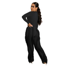 Solid Color Tassel Slim Pant AIL-225