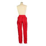 Solid Color Tassel Slim Pant AIL-225